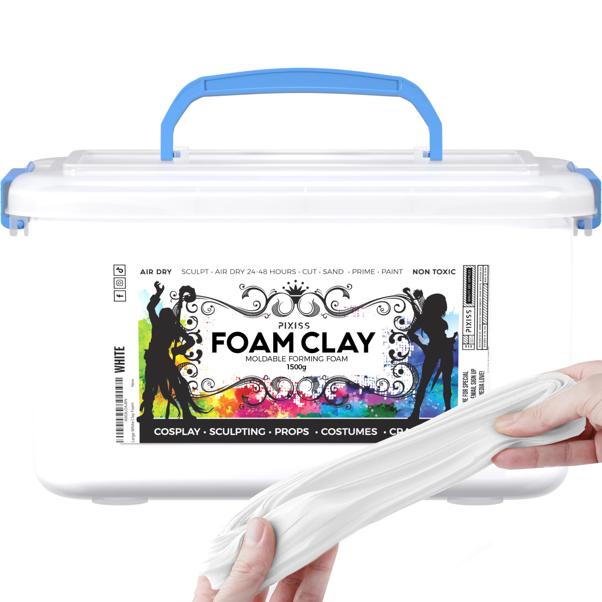 Amazon.com: Pixiss Foam Clay (1500g, White) : Arts, Crafts & Sewing